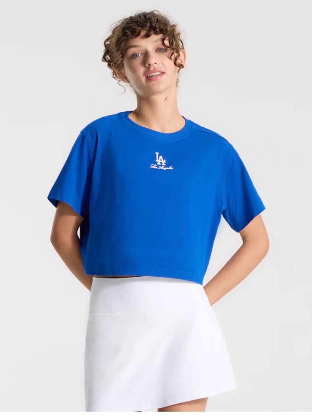 lululemon athletica Royal Blue Cropped Tee with Logo